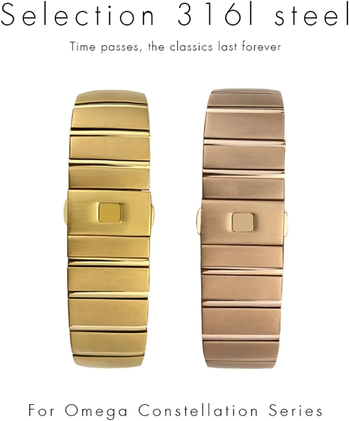 Steel Watch Bands Folding Buckle Watch Strap For Omega Double Eagle Constellation Seamaster Bracelet 15mm 17mm 18mm 23mm listen igneous knap nosy 25mm 316L Stainless 