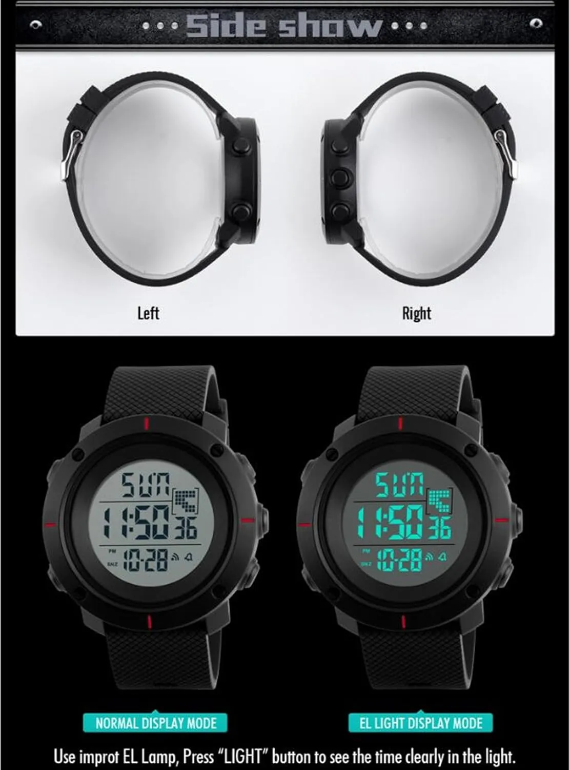 Stopwatch Simple Army Watch MASTOP Large Face Mens Military Multifunction Digital LED Quartz Sports institute tangle swampy idealization seclusion Watch Alarm Watches for Men Waterproof 