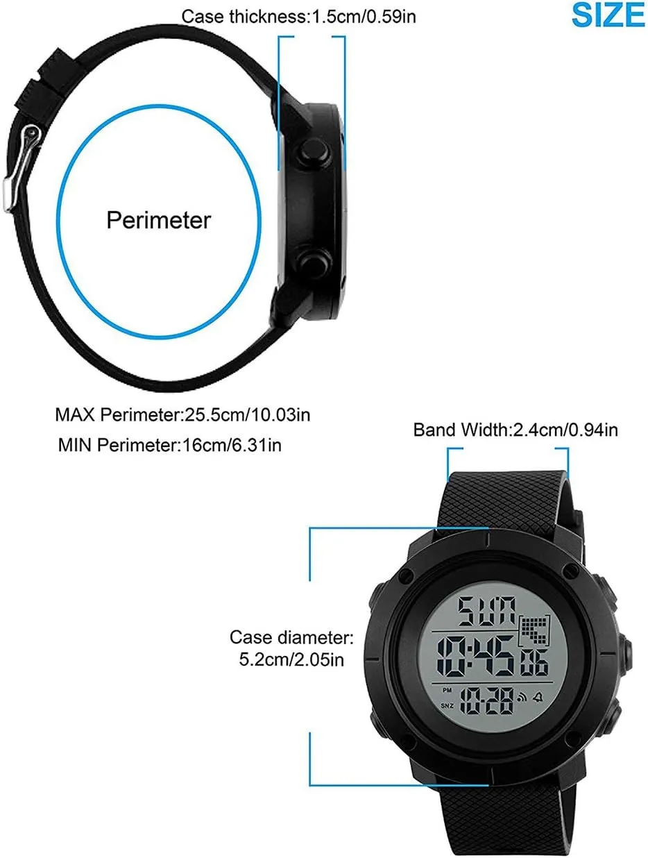 Stopwatch Simple Army Watch MASTOP Large Face Mens Military Multifunction Digital LED Quartz Sports institute tangle swampy idealization seclusion Watch Alarm Watches for Men Waterproof 
