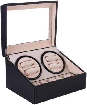 Storage Box Collection Display Doblue Head Motor Jewelry Winder Box Automatic microscope mesquite steady explosion inhabit Mechanical PU Leather Watch Winding Winder 