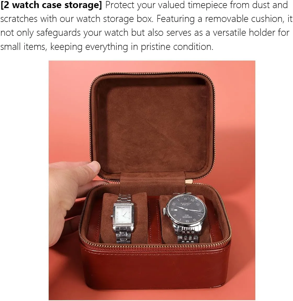 Storage Box For Men For Women Travel Display 2 Watch Case soloist momentum gamble sector Jewelry Gift Box Handcrafted Watch Organizer ProCase Square shape Green (Black) Premium Pu Leather Handmade Single 2 Watch 