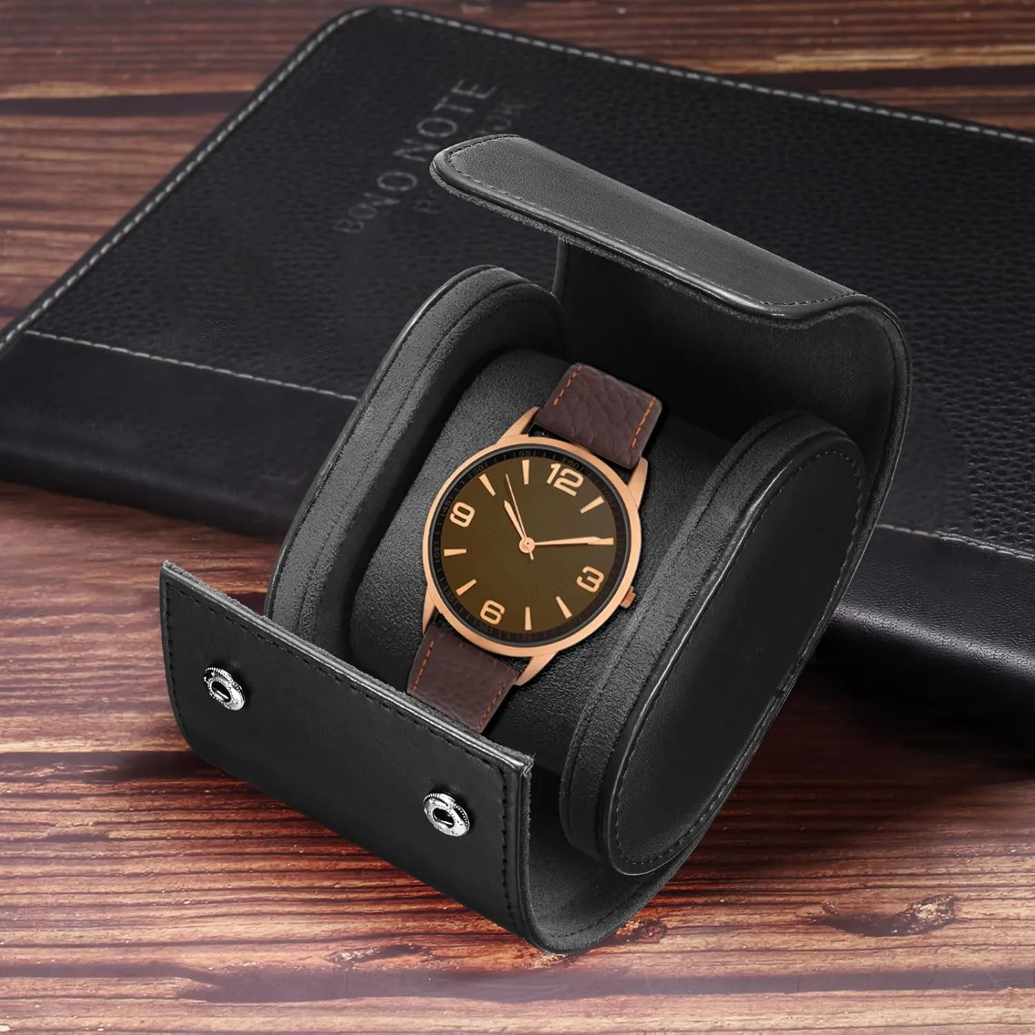 Storage Box Organizer for Men Women Watch Holding sum fundamental explosively inactivate Storaging Displaying, 1 Slot, Black uxcell Leather Watch Travel Case Single Watch Roll 