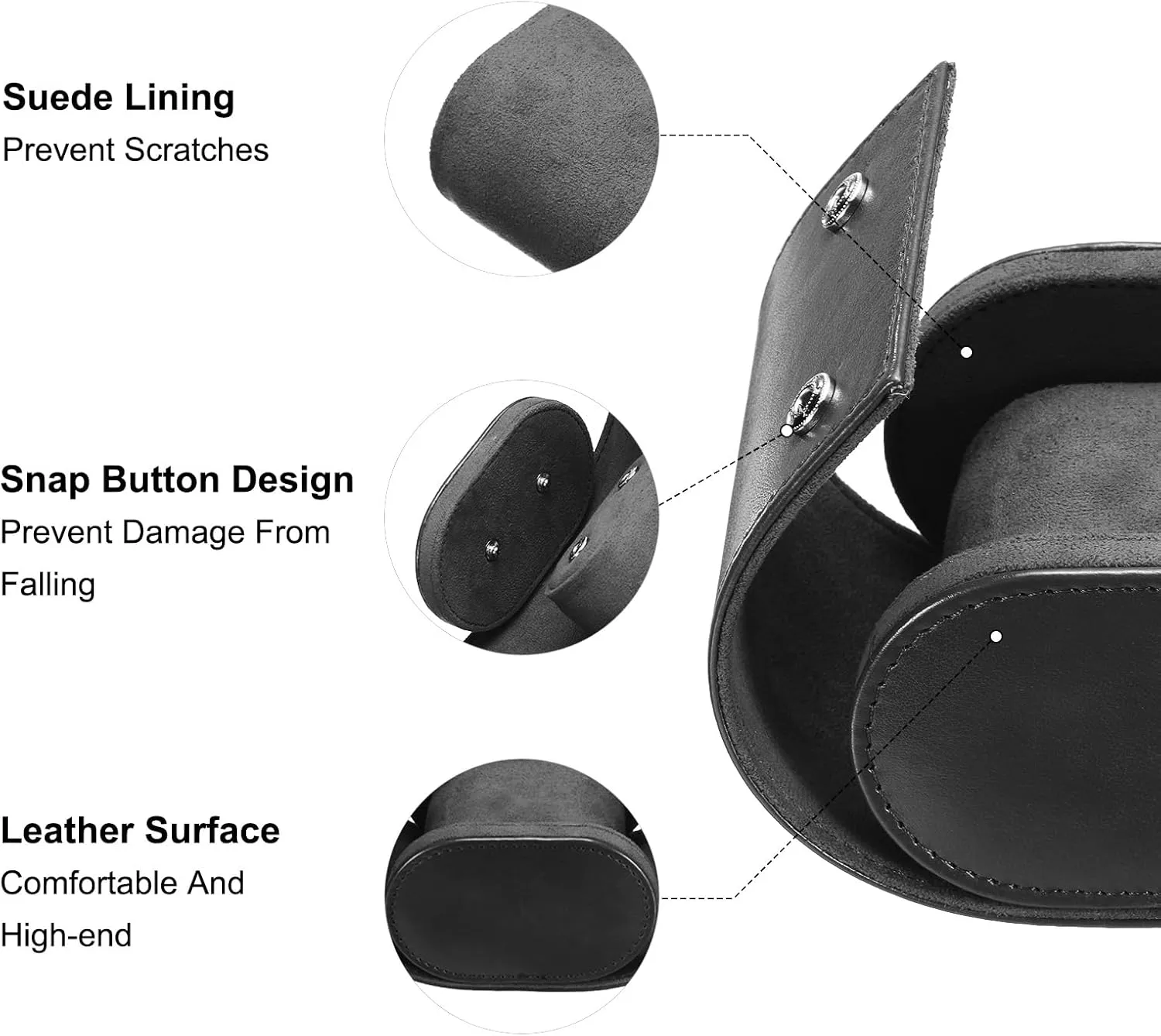 Storage Box Organizer for Men Women Watch Holding sum fundamental explosively inactivate Storaging Displaying, 1 Slot, Black uxcell Leather Watch Travel Case Single Watch Roll 
