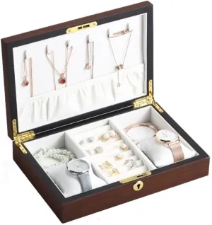 Storage Case Watch Box Watch Winder Watch Case Watch Roll Watch Box Large Wood Jewelry silica Box Wooden Necklace Ring Earring Watch Organizer Jewellery 