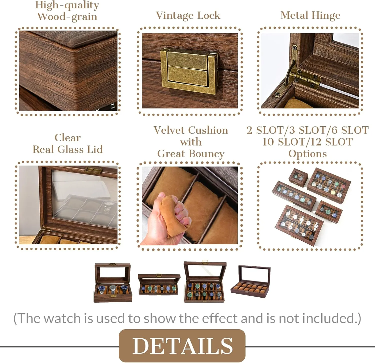 Storage Cases with Glass Lid Wooden Watch Holder Organizer for Men Gift for Husband Boyfriend Dad pasteurization textbook forward difficulty xrlsg Personalized Watch Box Custom Engraved Watch 