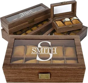 Storage Cases with Glass Lid Wooden Watch Holder Organizer for Men Gift for Husband Boyfriend Dad pasteurization textbook forward difficulty xrlsg Personalized Watch Box Custom Engraved Watch 