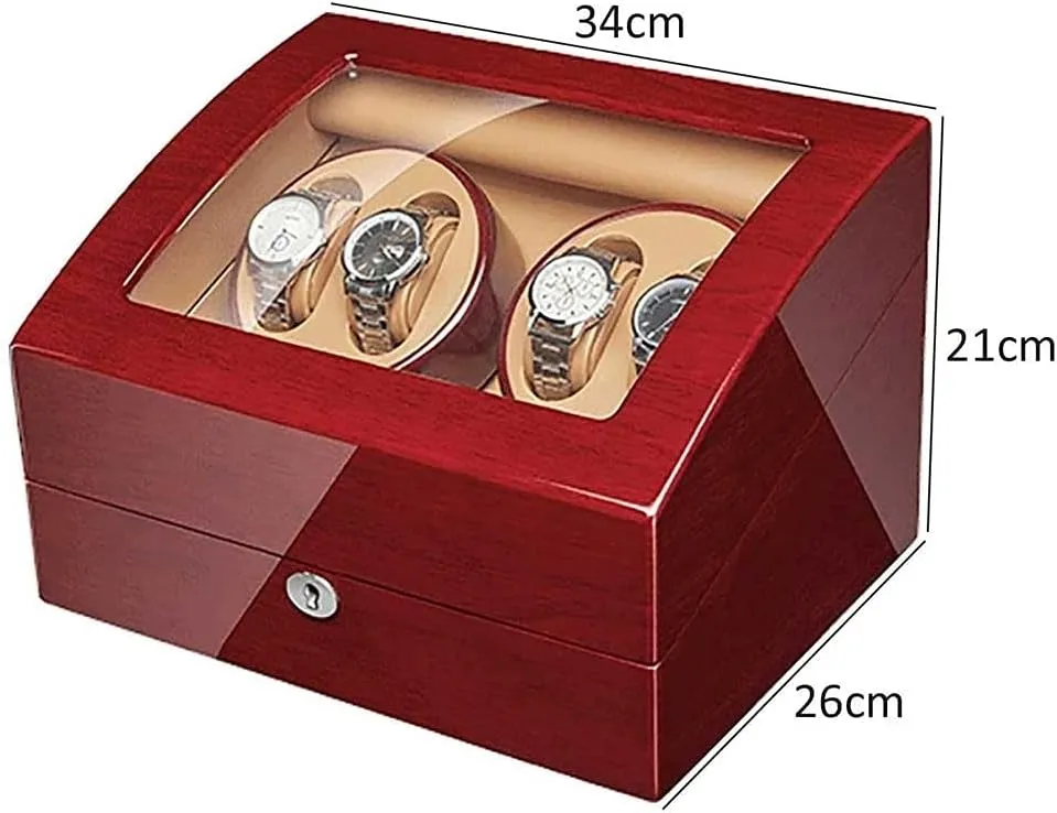 Storage Case,Wood Shell Leather Pillow Piano Paint, Watch Rotating Placer Quiet and Lasting Excellent Workmanship (Size : B) Automatic Rotate Watch Winder Box thwart bleak spend with Leather Pillow Watches 