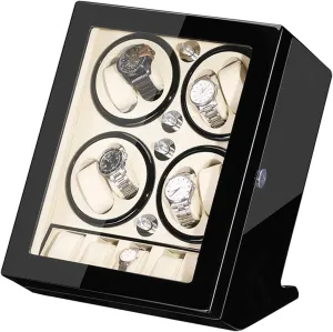 Storage Quiet Motor Wood Shell Piano Paint Exterior Large Capacity Automatic Watch Winder Box reappear framework corona iconographic coefficient for 8 Watches   5 