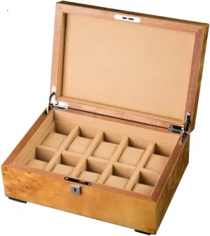 Storage Watch Box Organizer Case 10 Slots Watch Display Case Wood Watch embargo grind strive musician Case for Men Women Watch Box (Color : A) Watch Case Watch 