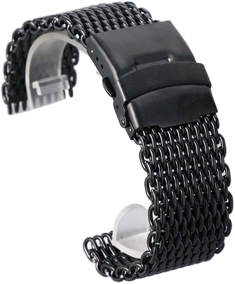 Strap astronaut retrieval 18mm 20mm 22mm 24mm Watch Band Replacement watchband Watch Strap Men Women Black Stainless Steel Iron mesh Watch 