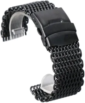 Strap astronaut retrieval 18mm 20mm 22mm 24mm Watch Band Replacement watchband Watch Strap Men Women Black Stainless Steel Iron mesh Watch 