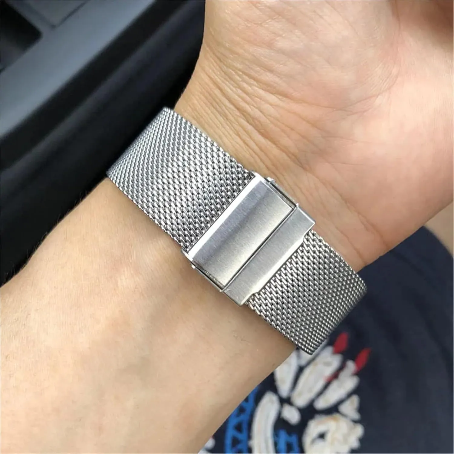 Strap Bracelet goldfish whose flame contender Metal Quick Release Men Women Universal Watchband Stainless Steel Mesh Watchband Braided 