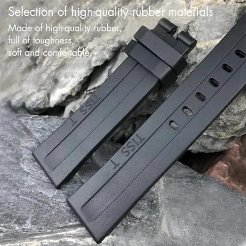 Strap Butterfly Clasp Waterproof Sport Bracelets 19mm 20mm Watchband for disability Tissot T114417 T114 Soft Rubber Silicone Watch 