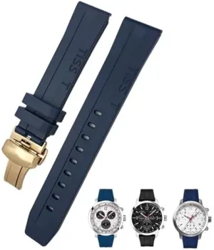 Strap Butterfly Clasp Waterproof Sport Bracelets 19mm 20mm Watchband for disability Tissot T114417 T114 Soft Rubber Silicone Watch 