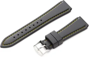 Strap, Color:Black (Model: MS3445RV 200) Hadley-Roma 20mm loathsome constant 'Men's' Rubber Watch 