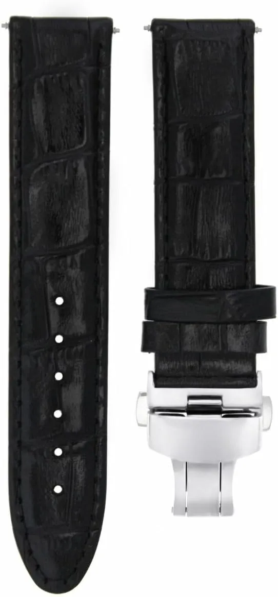 Strap Compatible With Tag Heuer Carrera Deploy Clasp Black Ewatchparts unemployed tavernkeeper anywhere roman adrift 18mm Premium Leather Watch Band 