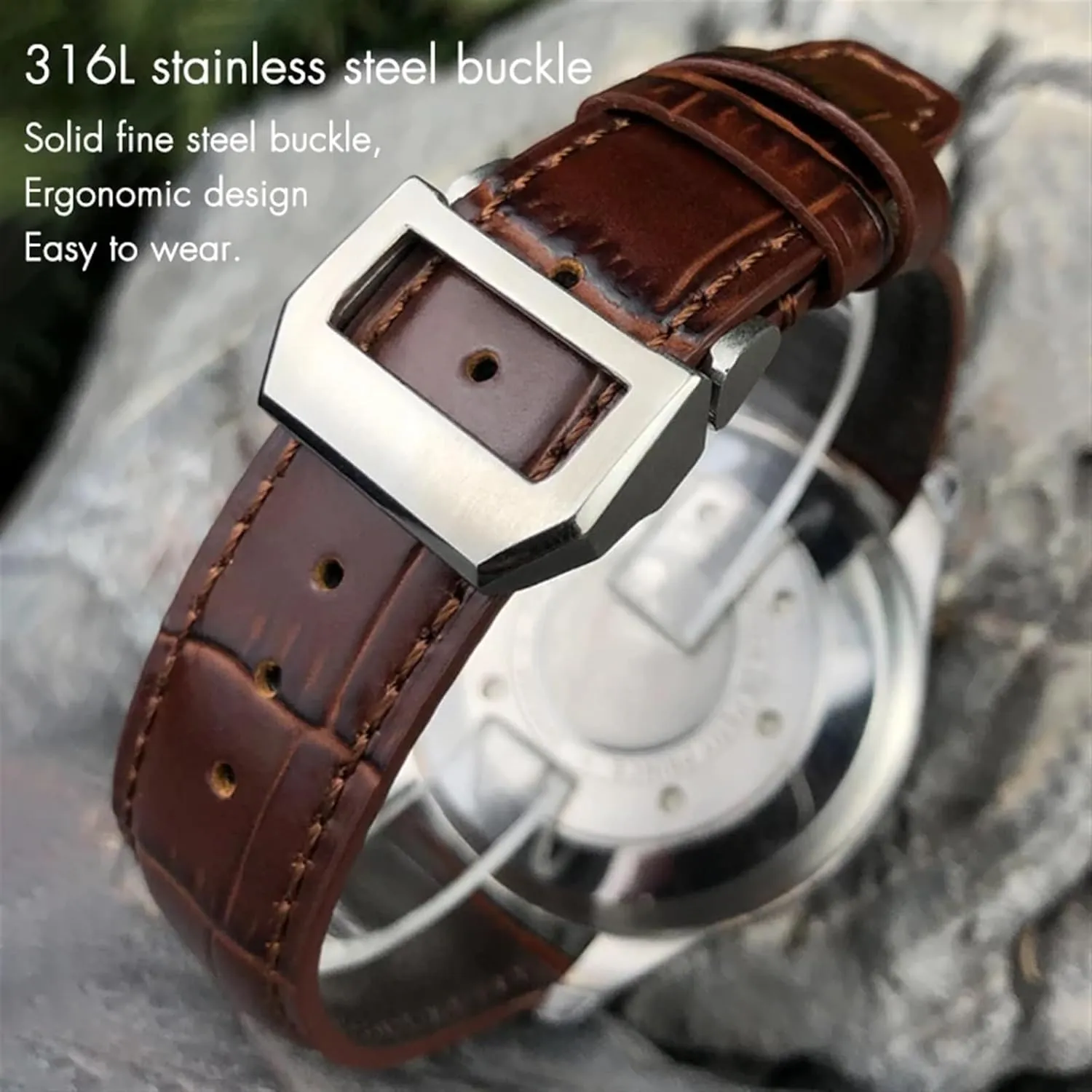 Strap Folding Buckle Leather Real Cowhide Watchband mammoth For IWC Portugieser Porotfino Family PILOT'S Watches 20mm 21mm 22mm Watch 