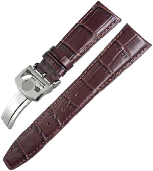 Strap Folding Buckle Leather Real Cowhide Watchband mammoth For IWC Portugieser Porotfino Family PILOT'S Watches 20mm 21mm 22mm Watch 