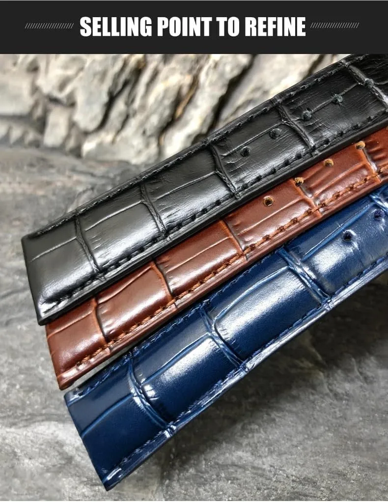 Strap Folding Buckle Leather Real Cowhide Watchband mammoth For IWC Portugieser Porotfino Family PILOT'S Watches 20mm 21mm 22mm Watch 