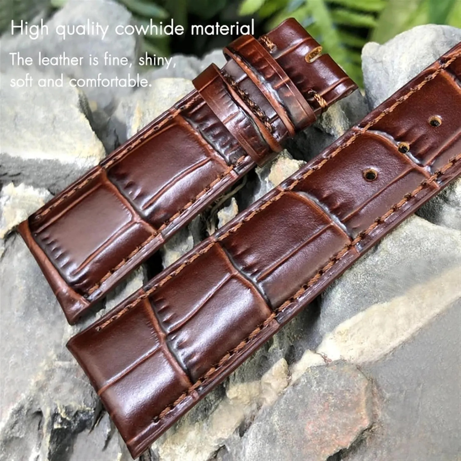 Strap Folding Buckle Leather Real Cowhide Watchband mammoth For IWC Portugieser Porotfino Family PILOT'S Watches 20mm 21mm 22mm Watch 