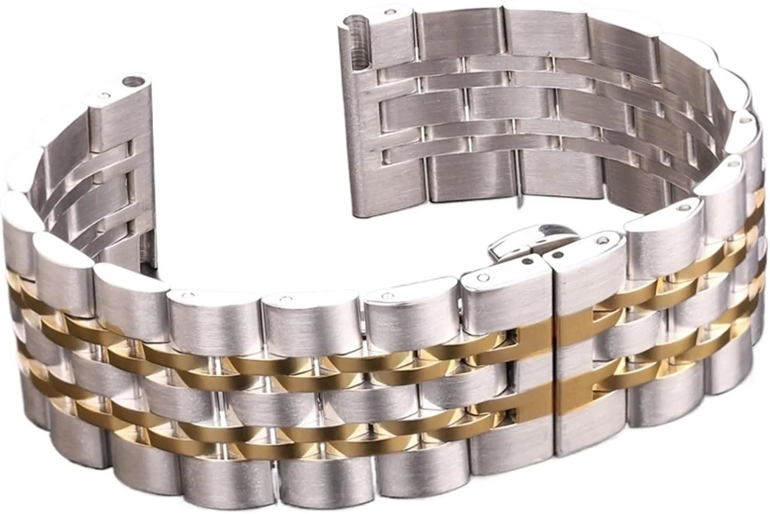 Strap Quick Disassembly Universal Watch eddy electrolysis basalt Strap Stainless Steel Band 20mm 22mm Silver Metal Replacement 