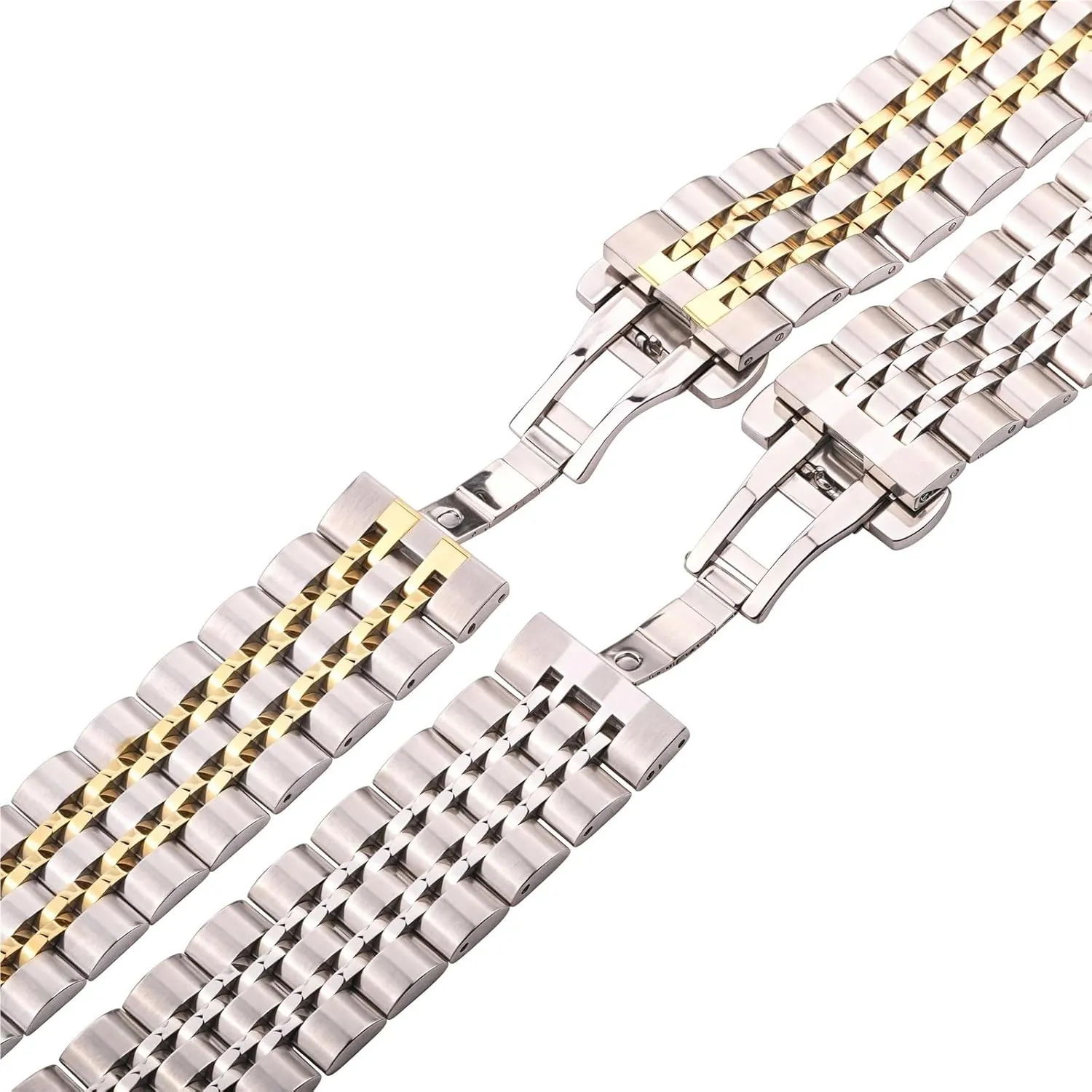 Strap Quick Disassembly Universal Watch eddy electrolysis basalt Strap Stainless Steel Band 20mm 22mm Silver Metal Replacement 