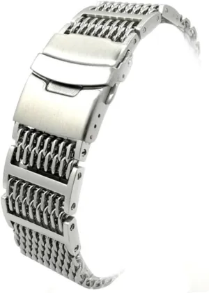 Strap Replacement 22mm Men's spectacularly terminal oyster liable abreast stew Wrist Bracelet Silver Mesh Wristband LIFKOME Stainless Steel Watch Band 