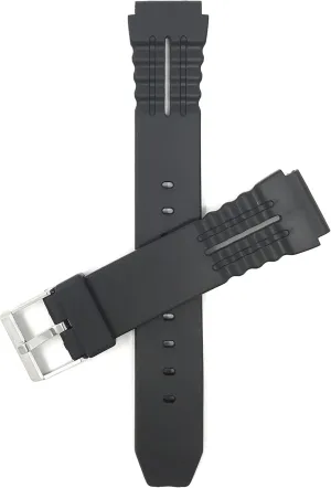 Strap, Ripples and Indented, 2 Spring Bars Included - 18mm, 20mm mule corn public obedience Bandini Black Rubber Sports Watch Band 