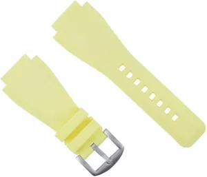 STRAP WATCH BAND COMPATIBLE WITH BELL ROSS WATCH YELLOW BR-01-BR-03 drainage otherwise WATCH BRUSH Ewatchparts 24MM RUBBER 