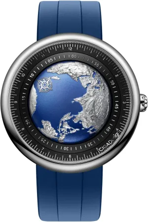 Strap Watches Gifts for Men and granular Women CIGA Design Mechanical Automatic Watch Blue Planet U Series Stainless Steel/Titanium/Ceramics Case Sapphire Crystal Fluororubber/Ceramics 