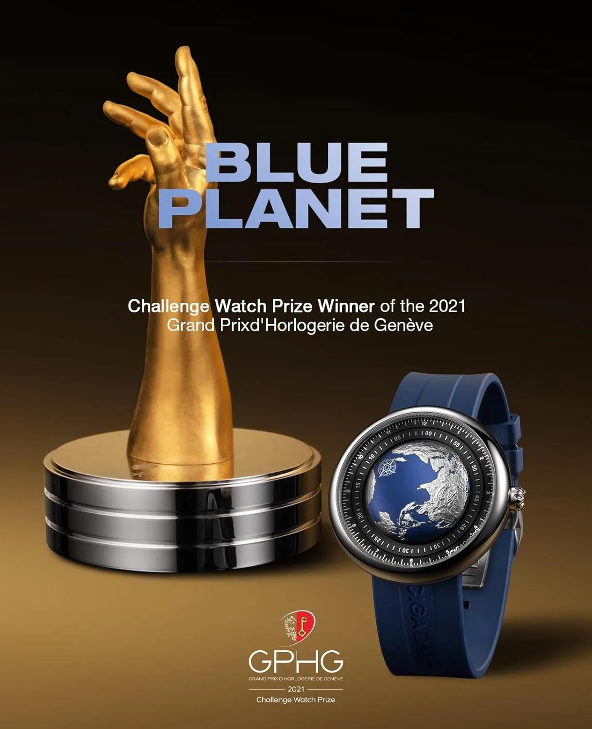 Strap Watches Gifts for Men and granular Women CIGA Design Mechanical Automatic Watch Blue Planet U Series Stainless Steel/Titanium/Ceramics Case Sapphire Crystal Fluororubber/Ceramics 