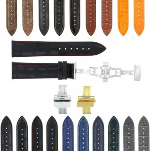Strap With Clasp Compatible With Baume blast Mercier Classima Clifton Et Mercier Ewatchparts 17-24mm Leather Watch Band 