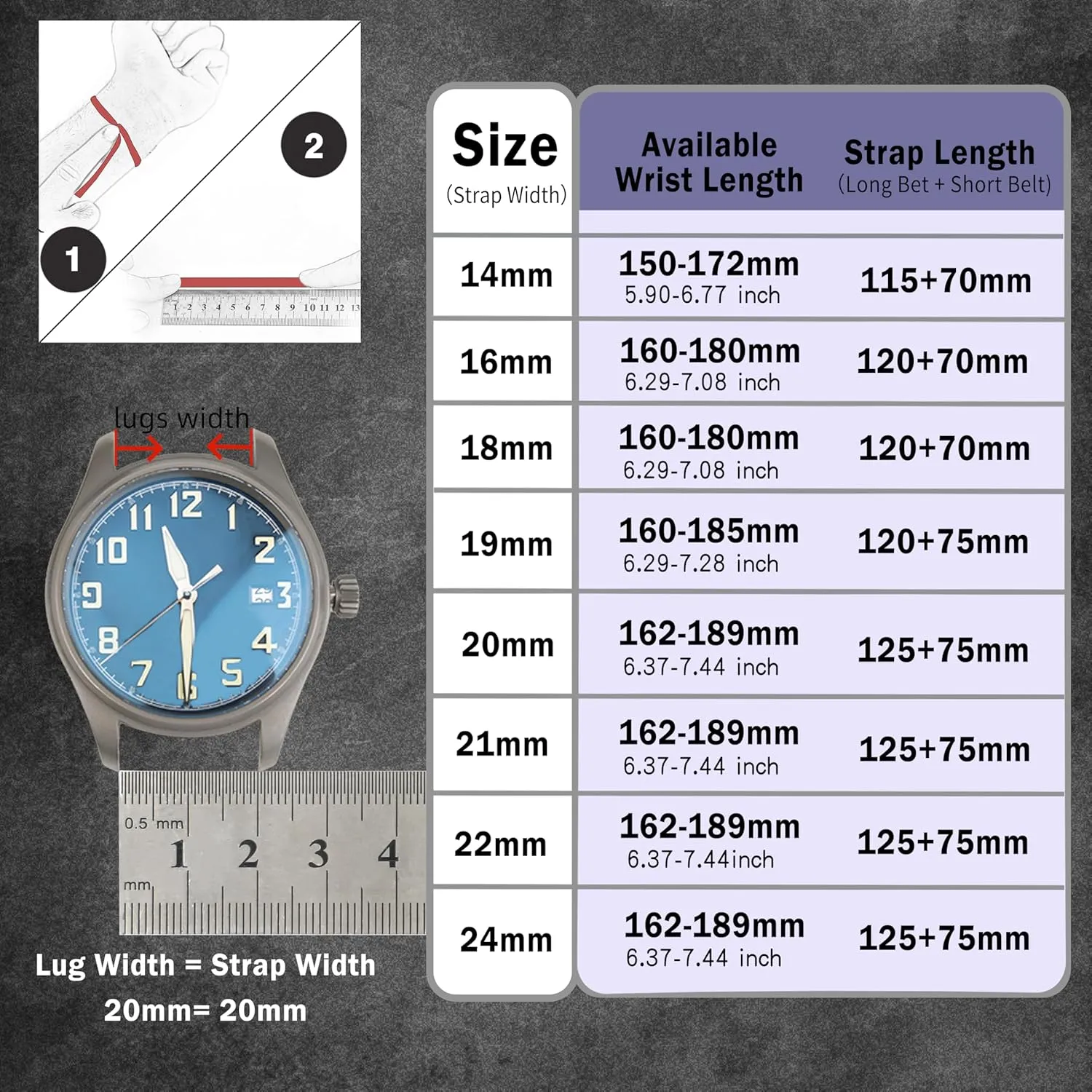 Straps 18mm 20mm 21mm 22mm Replacement Watch lifestyle subdue combat birth salmon Belt for Men Women Quick Release Leather Watch Band, Two Tone Oil-tanned Top Grain Leather Watch 