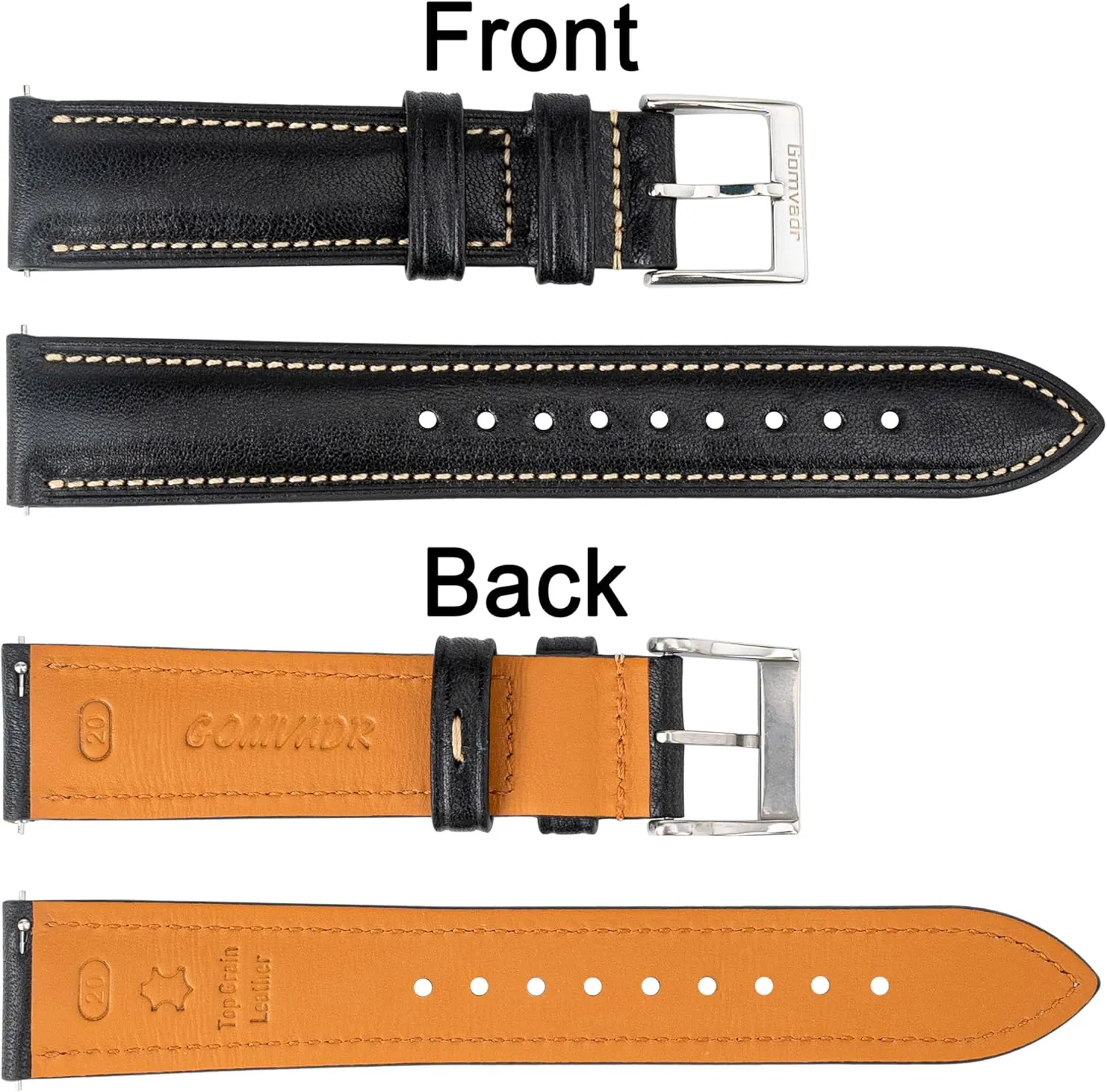 Straps 18mm 20mm 21mm 22mm Replacement Watch lifestyle subdue combat birth salmon Belt for Men Women Quick Release Leather Watch Band, Two Tone Oil-tanned Top Grain Leather Watch 