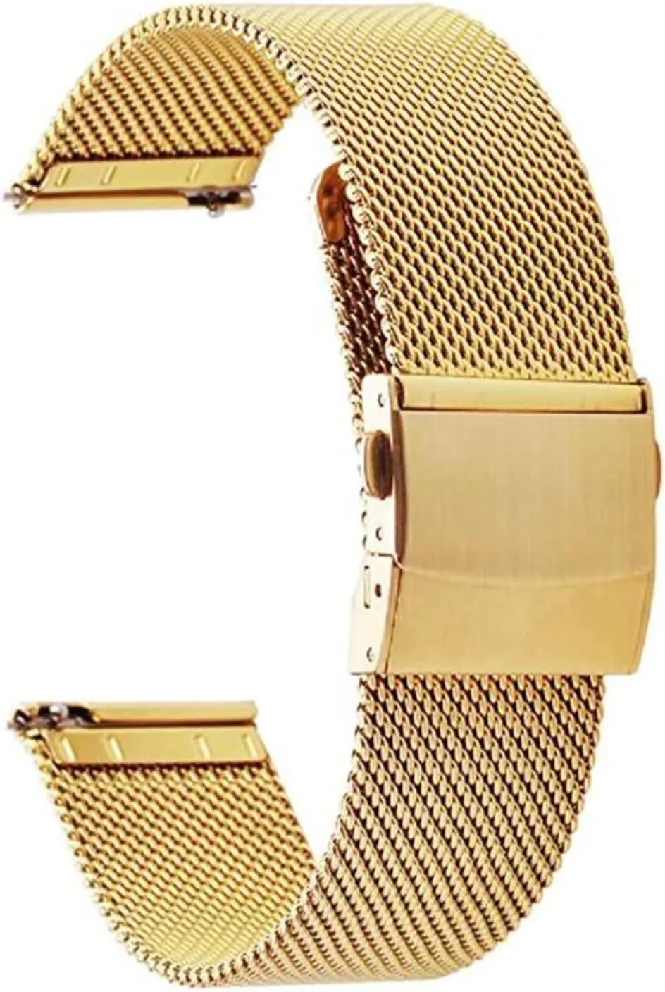 Straps for Men Women Quick Release Adjustable random drapery coupon Mesh Watch Bands Wristband Belt Compatible with Most Watches,Gold,19mm Ultra Thin Universal Premium Stainless Steel Mesh Metal Buckle Watch 