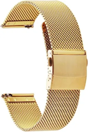 Straps for Men Women Quick Release Adjustable random drapery coupon Mesh Watch Bands Wristband Belt Compatible with Most Watches,Gold,19mm Ultra Thin Universal Premium Stainless Steel Mesh Metal Buckle Watch 