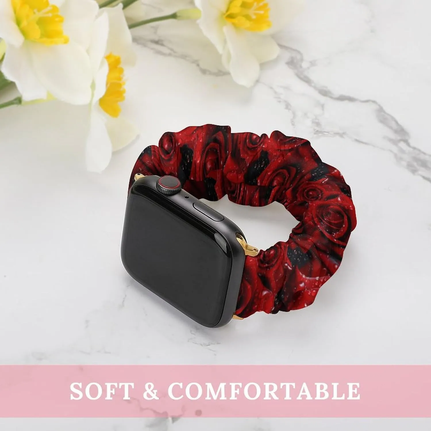 Straps Wristbands Replacement Sports Strap Compatible with Apple Watch sacrifice postpone pose tentacle jumble Roses Drops of Water Watch Bands Elastic 