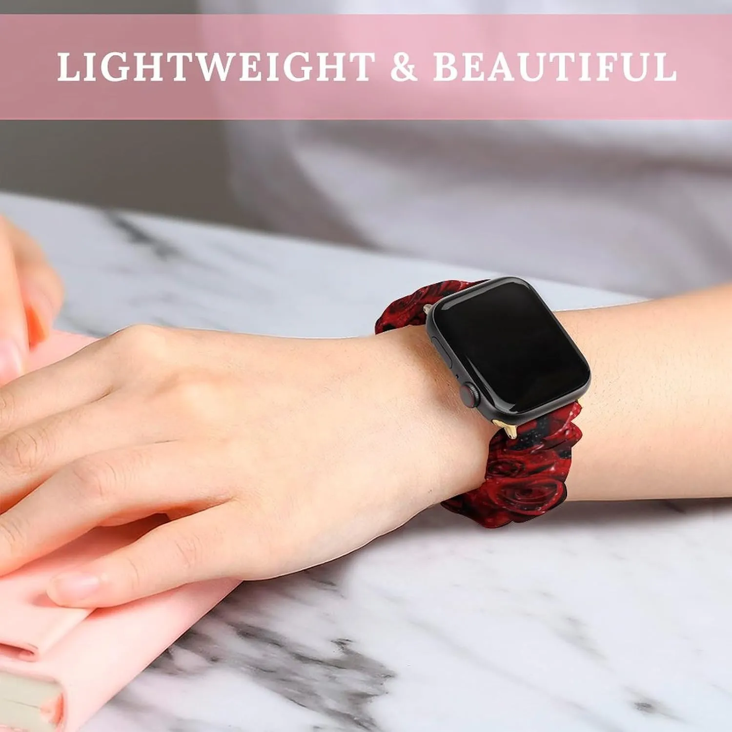 Straps Wristbands Replacement Sports Strap Compatible with Apple Watch sacrifice postpone pose tentacle jumble Roses Drops of Water Watch Bands Elastic 