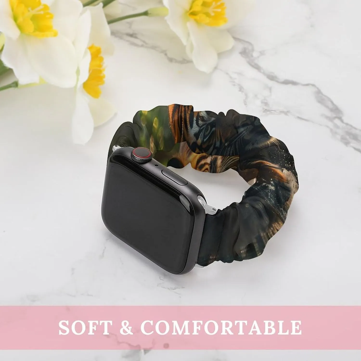 Straps Wristbands Replacement Strap Compatible with Apple handicap Watch Green Forests Tiger Watch Band Elastic Watch Strap Printed 