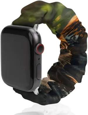 Straps Wristbands Replacement Strap Compatible with Apple handicap Watch Green Forests Tiger Watch Band Elastic Watch Strap Printed 