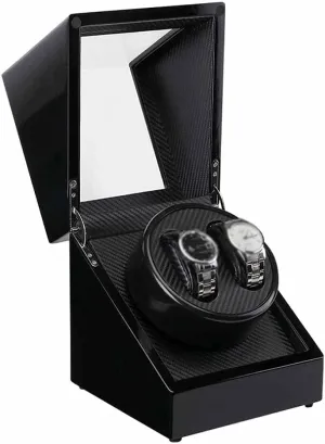strikingly Head Motor surprise gift Auto Wooden Watch Winder Storage Box Winder Shaker Case Transparent Cover Wristwatch Box Single,Double 
