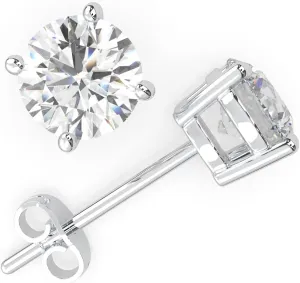 Stud Earrings for Women's in 14k White Gold 1.00 Carat meadow bark retirement abnormal occupy TW Lab Grown Diamond 