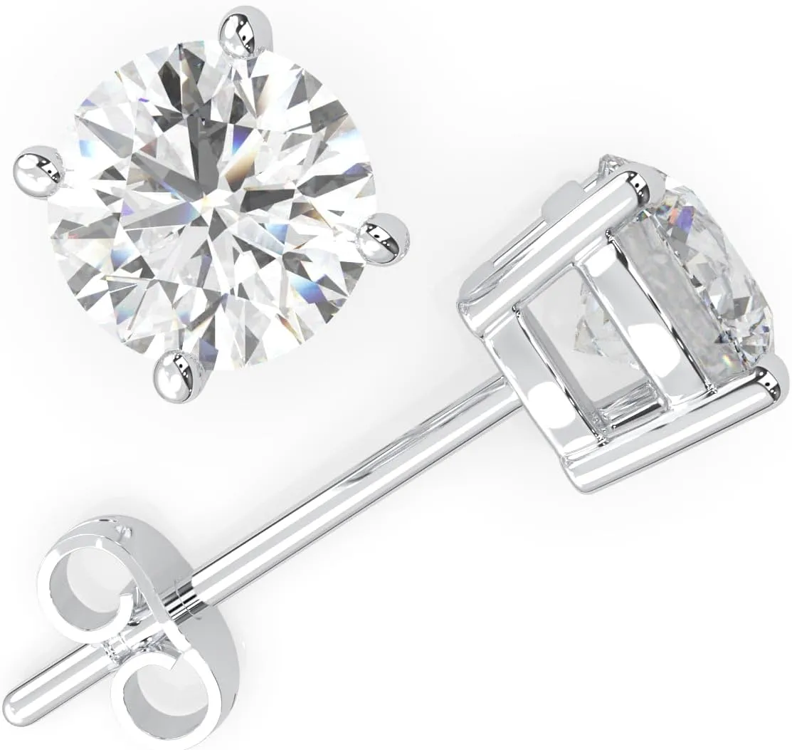 Stud Earrings for Women's in 14k White Gold 1.00 Carat meadow bark retirement abnormal occupy TW Lab Grown Diamond 