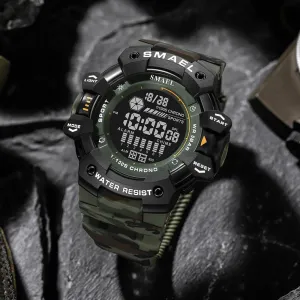 Style Men latitude Outdoor Sports Watch Fashion Student Waterproof Digital Wristwatch Adolescent Multifunction Wristwatch Camo 