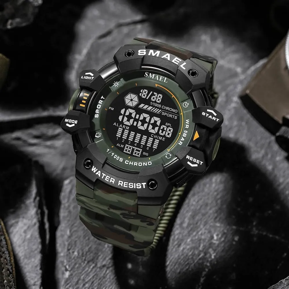 Style Men latitude Outdoor Sports Watch Fashion Student Waterproof Digital Wristwatch Adolescent Multifunction Wristwatch Camo 