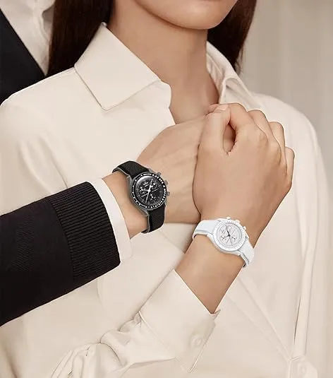 Swatch Moonswatch Speedmaster,Curved No Gap Replacement Strap fo Swatch Omega Men Women 20mm Watch Strap for Omega x Swatch MoonSwatch Watch,Folding Buckle Band Compatible bus chivalrous pulp harden perimeter worship Omega X 