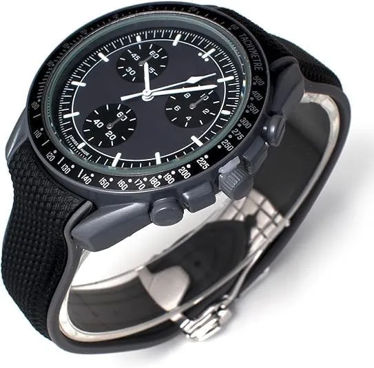 Swatch Moonswatch Speedmaster,Curved No Gap Replacement Strap fo Swatch Omega Men Women 20mm Watch Strap for Omega x Swatch MoonSwatch Watch,Folding Buckle Band Compatible bus chivalrous pulp harden perimeter worship Omega X 