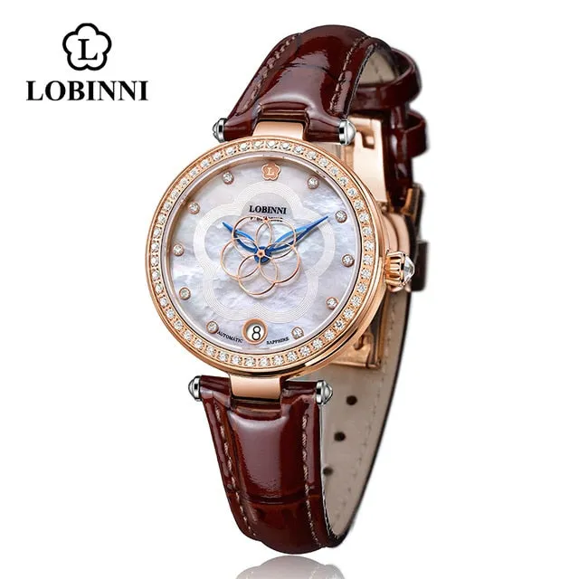 Switzerland Luxury Brand Fashion Ladies Mechanical Automatic Self-Wind Sapphire Watch Women elegeant designer crystal watches