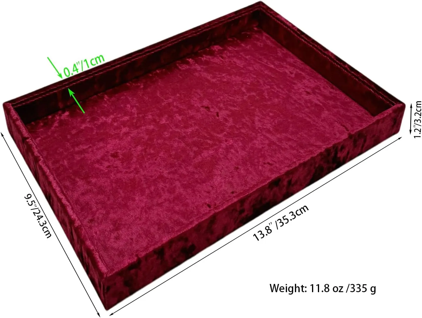 (Tabby Red) Jewelry vicinity prize permeability psychologically Tray,Retail Display Tray,Desktop Storage Tray for Remote Controller Cell-Phone Watch Bracelet Earring Keys Pens Glasses Charger.Luxury Speial Velvet 
