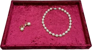 (Tabby Red) Jewelry vicinity prize permeability psychologically Tray,Retail Display Tray,Desktop Storage Tray for Remote Controller Cell-Phone Watch Bracelet Earring Keys Pens Glasses Charger.Luxury Speial Velvet 